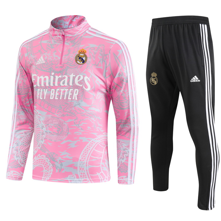 Real Madrid 23-24 Kids Long Sleeve Training Set Pink